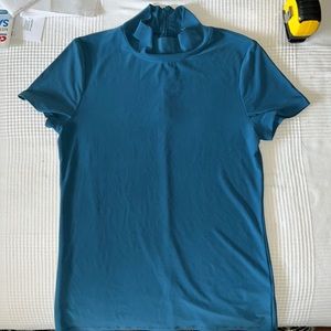 Anne Klein Women's Short Sleeve Mockneck Top